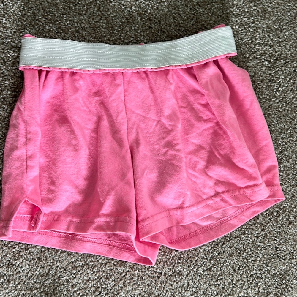Bright pink soffe shorts